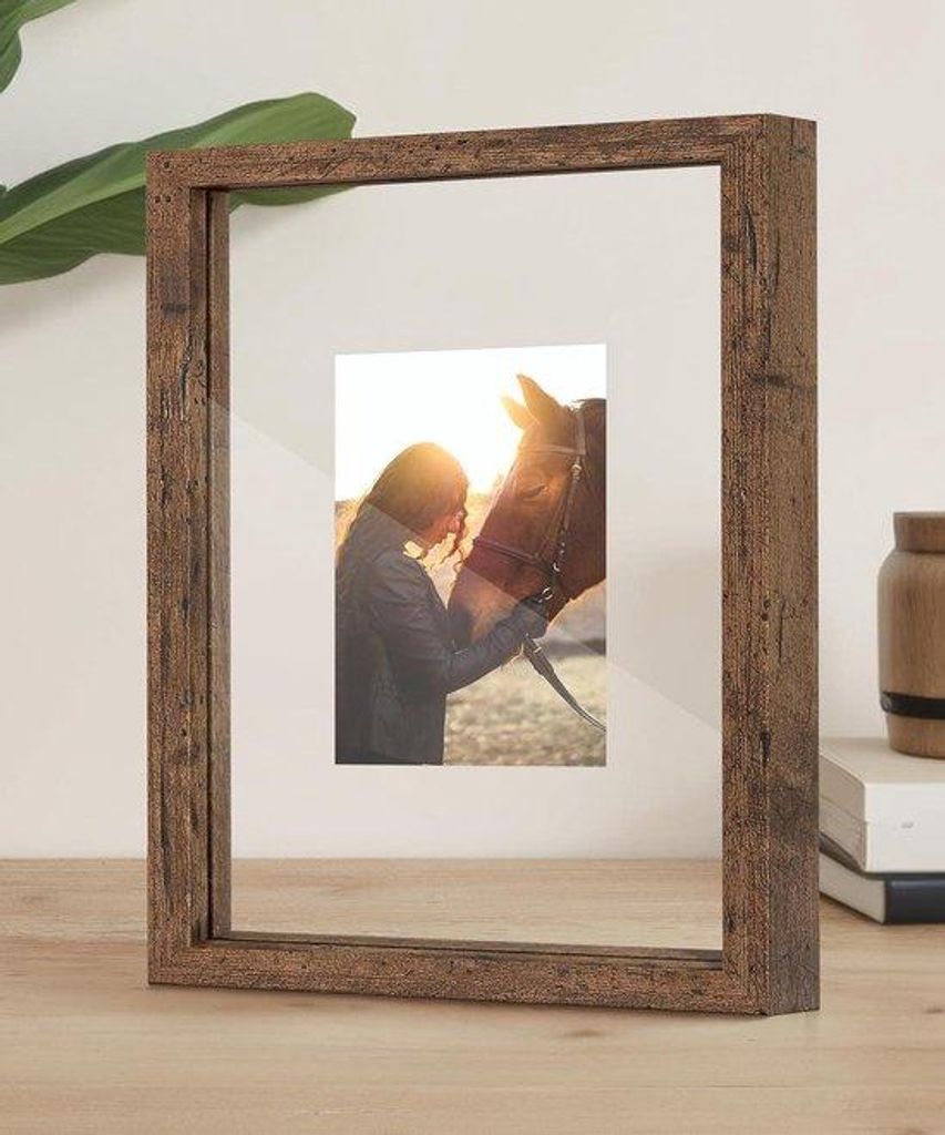 Holz-Foto-Leiste Premium - Tischlerholz-Foto-Leiste, dunkel, für Wandmontage