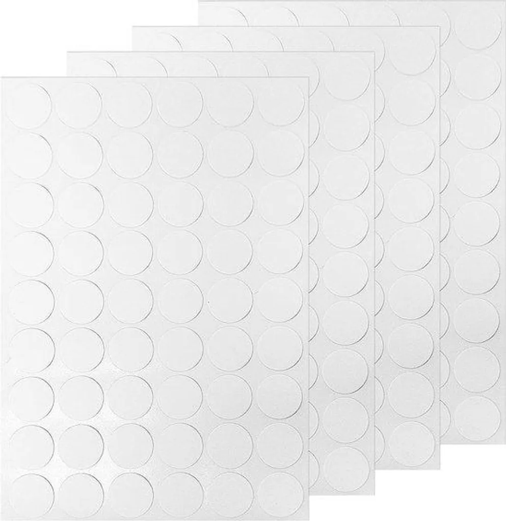Lot de 216 caches vis autocollants blancs ronds pour meubles en bois