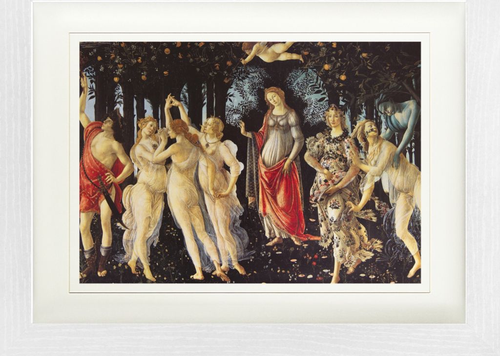 Sandro Botticelli Gerahmtes Bild Mit Edlem Passepartout | Wand-Bilder | Im Bilderrahmen - Der Frühling, Das Reich Der Venus 1482-1487 (30 x 40 cm)