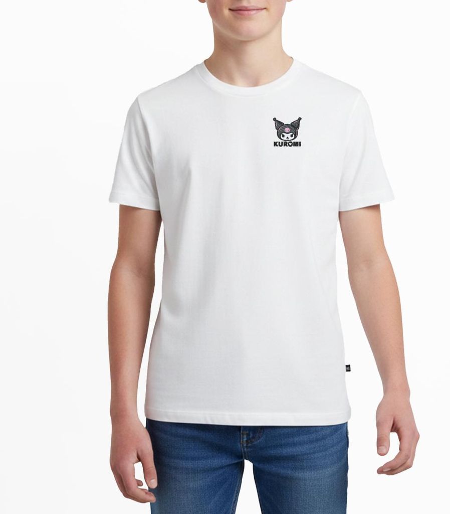 Spreadshirt Kuromi Stick Portrait Teenager Premium T-Shirt, 146/152 (10 Jahre), Weiß