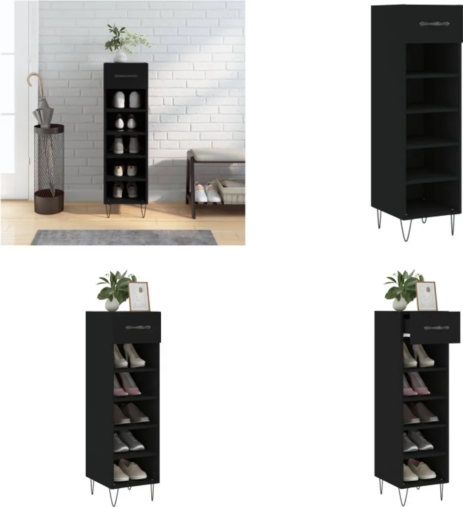 vidaXL Scarpiera Nera 30x35x105 cm: Ordine e Design nel tuo Ingresso