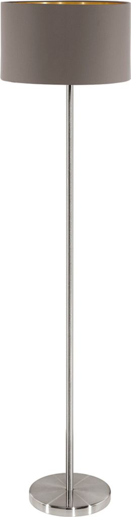 Lampadaire avec abat-jour textile en cappuccino or MASERLO Image du produit 