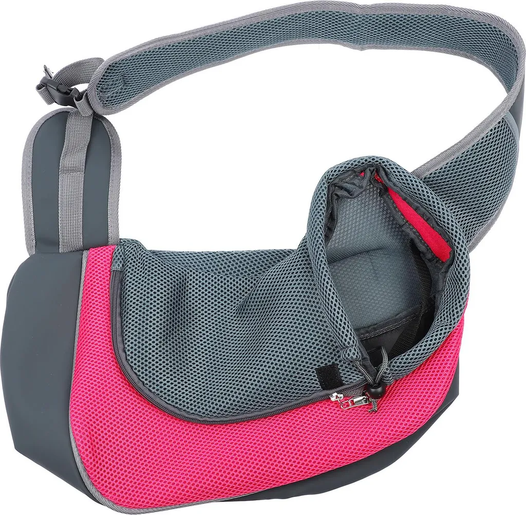 Sac de transport respirant et portable rose rouge pour petit chien