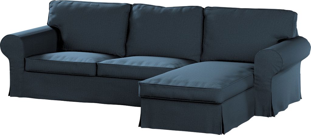 Dekoria Bezug für Ektorp 2-Sitzer Sofa mit Recamiere, Dunkelblau, Ektorp 2-Sitzer Sofabezug mit Recamiere