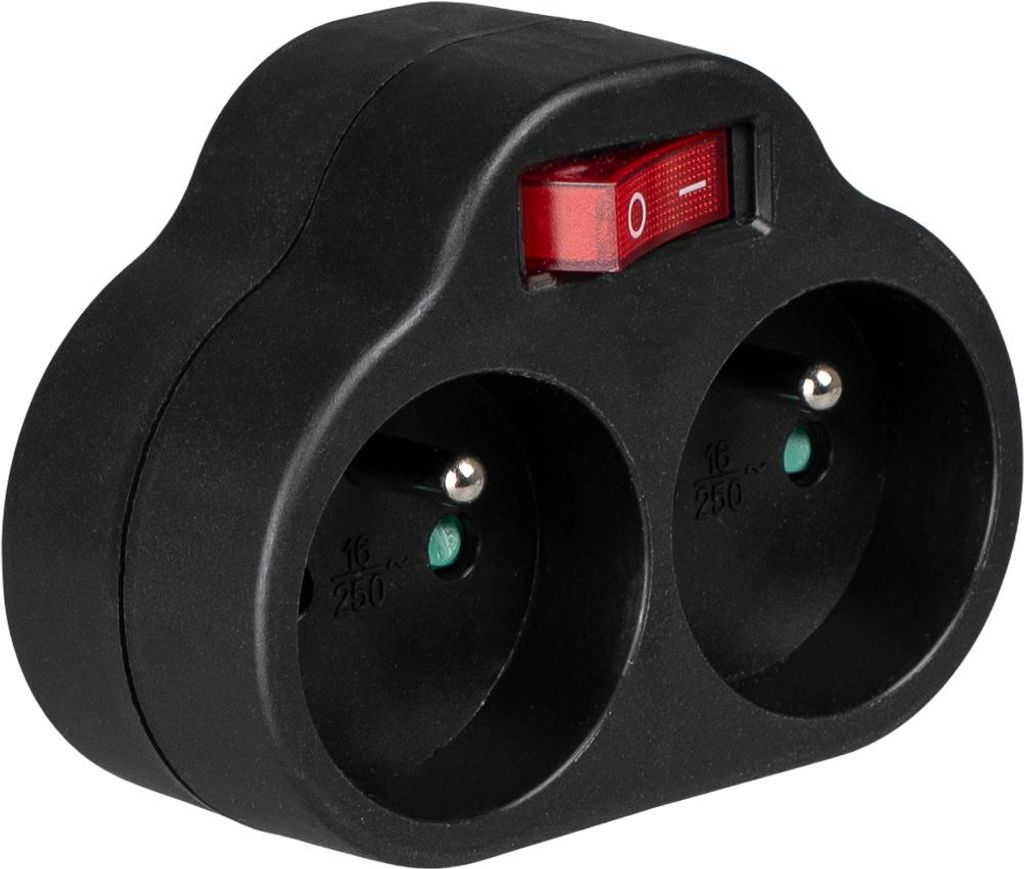 Vayox VA0356 Zásuvkový adaptér 2 komory s uzemněním a Obrázek produktu 