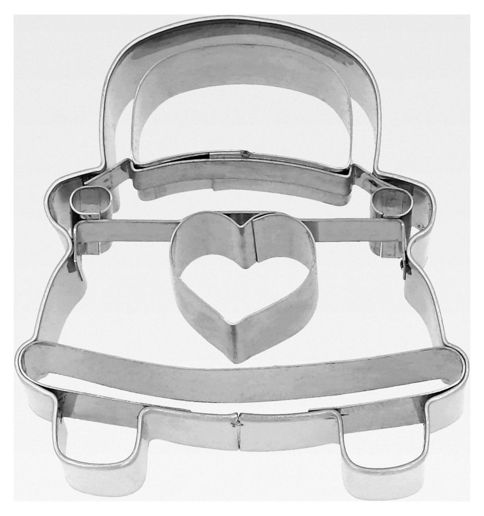 Ausstechform Hochzeitsauto, 6 cm, Edelstahl, hochwertige Verarbeitung