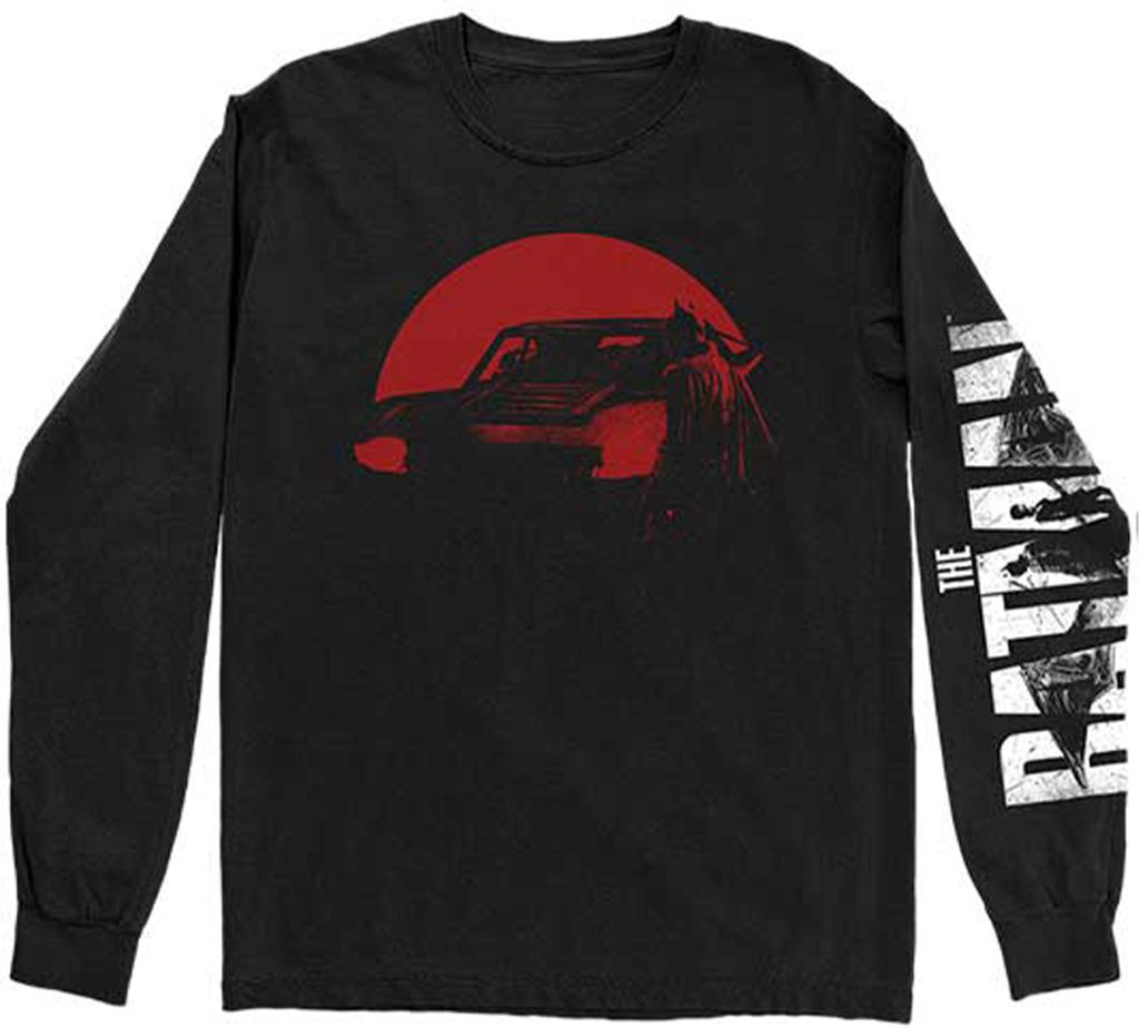 Batman - T-Shirt für Herren/Damen Uni Langärmlig RO3728 (L) (Schwarz)