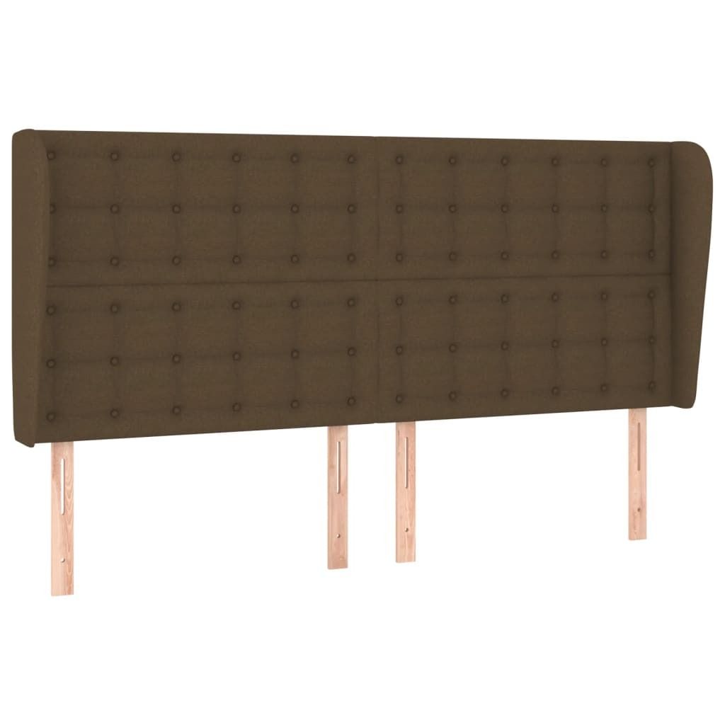vidaXL Kopfteil mit Ohren Dunkelbraun 183x23x118/128 cm Stoff
