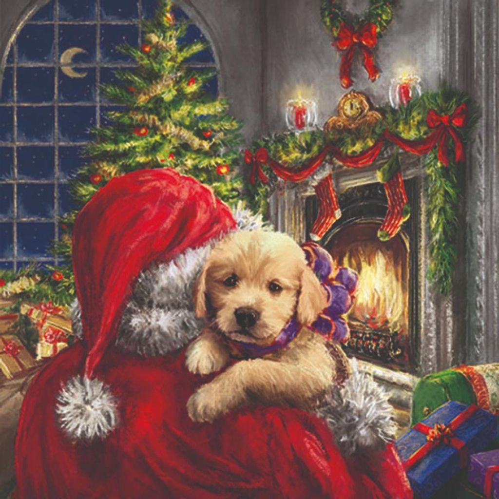 Servietten 25x25 cm - Puppy at fire
