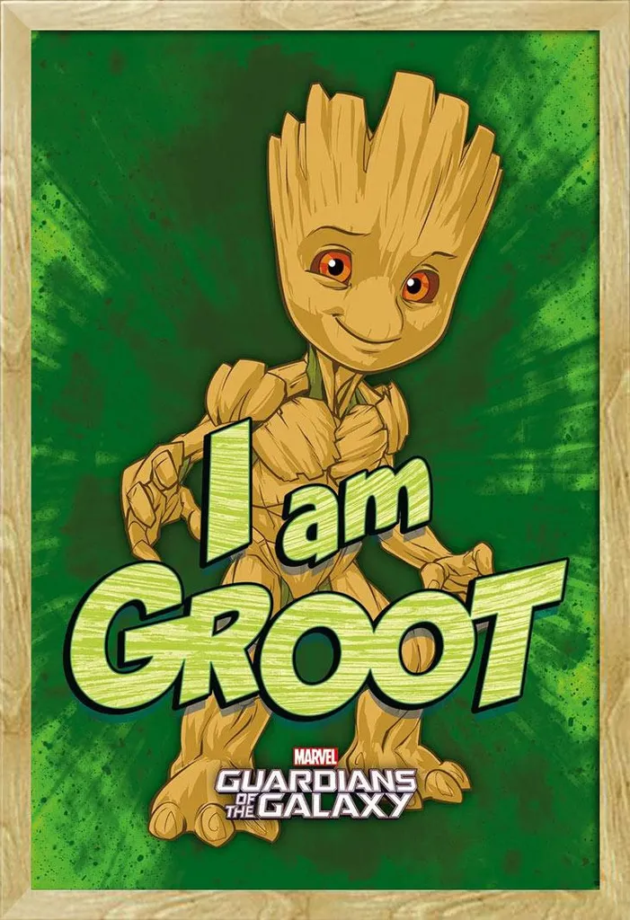 Offerta Poster I Am Groot + Cornice Shinsuke 61x91,5 Faggio