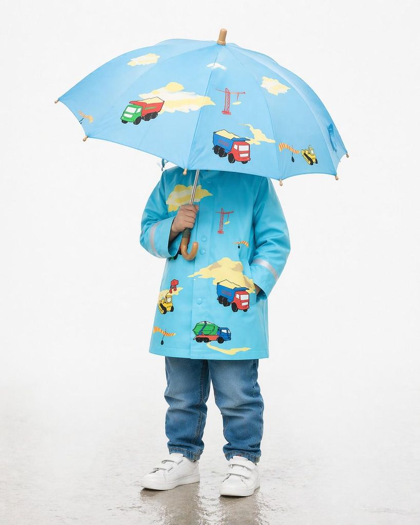 408561 Playshoes Jungen Regenmantel Baustelle – Größe 140, Produktbild 