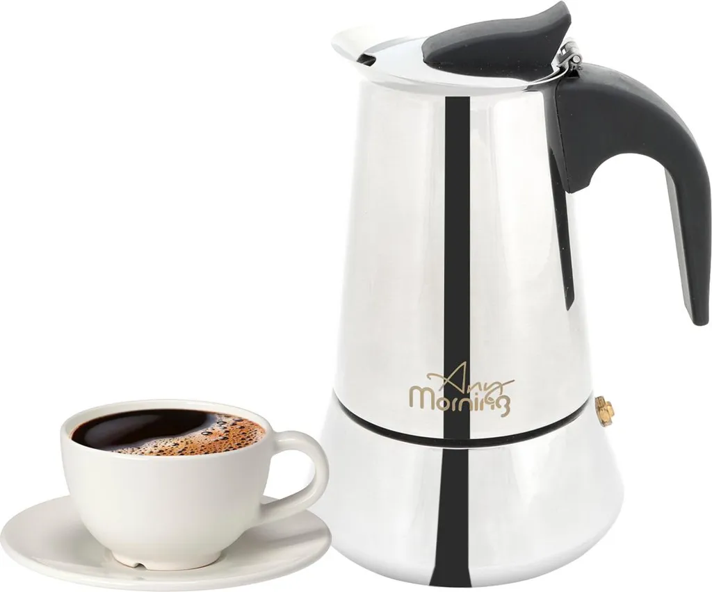 Machine à espresso Any Morning Moka Pot en acier inoxydable 6 tasses