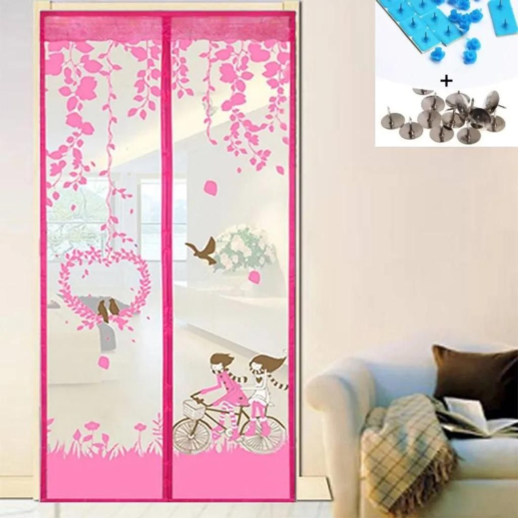 Magnetisches Fliegengitter, 100 x 210 cm, waschbar, Insektenschutz für Balkontür, Terrassentür, Schiebetür, Holz-, Eisen-, Aluminiumtüren (pin...