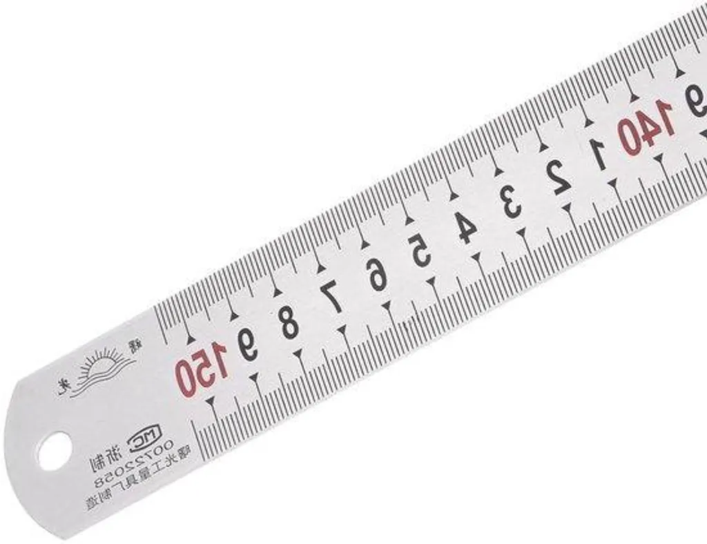 Règle de traçage 150 cm argentée idéale pour la menuiserie et les plans