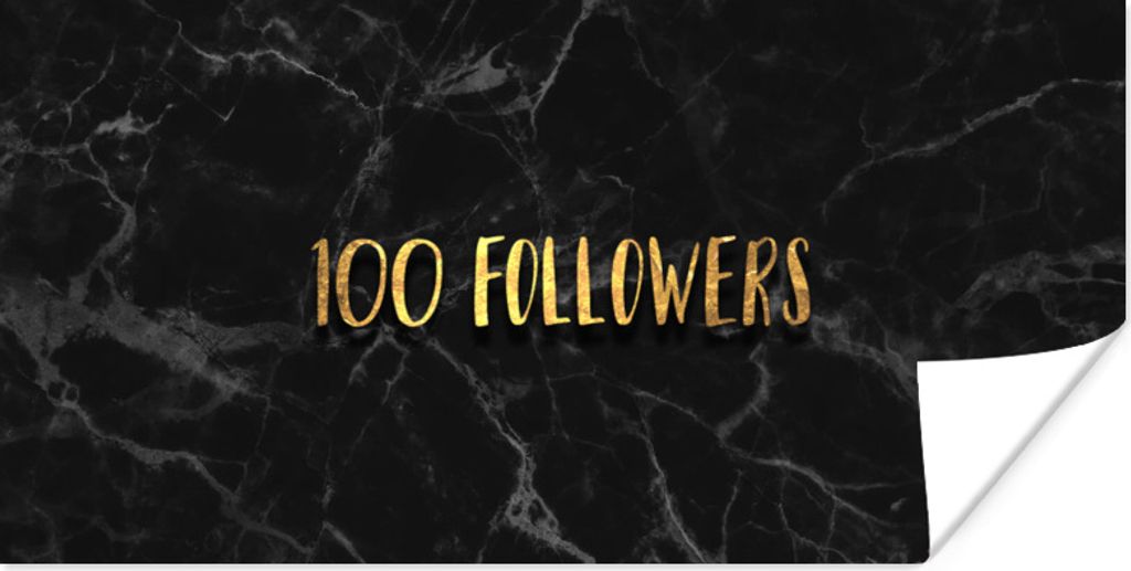 MuchoWow Poster Soziale Medien - Instagram - Gold - Marmor 150x75 cm - ohne Rahmen