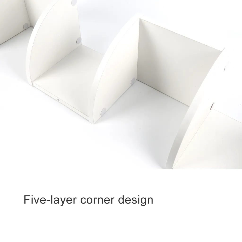 Étagère murale suspendue en zigzag blanche - Bibliothèque d'angle 123cm