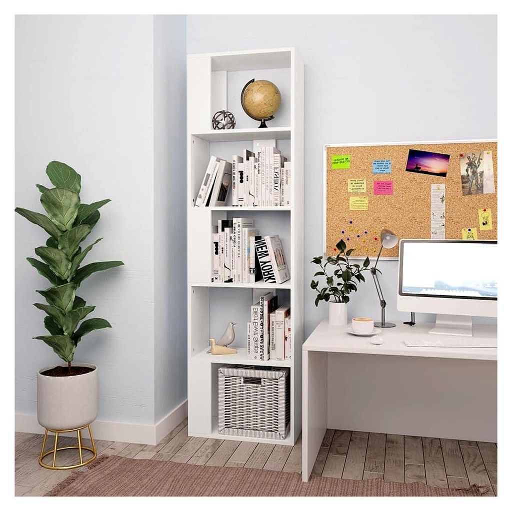 Bücherregal/Raumteiler Weiß 45x24x159 cm Holzwerkstoff