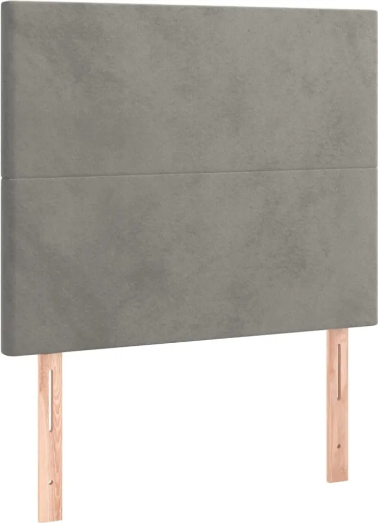Testata Letto Singolo SYFAX Grigio 80x128cm Velluto Soft-Touch