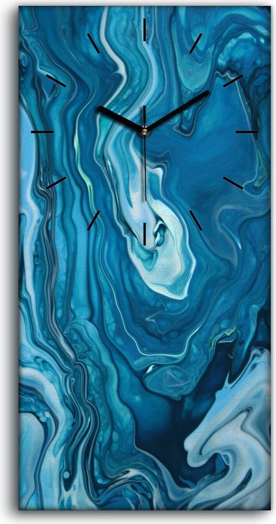 Küchenuhr Bürouhr Leinwand Uhr Geräuschlos 30x60 Malerei Abstrakte Kunst - schwarze Hände