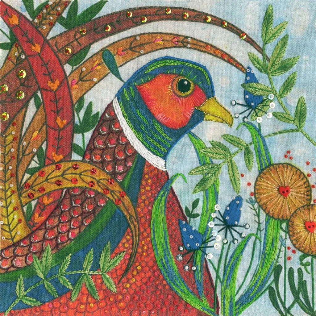 Bothy Threads Kit Broderie Vols de Fancy Fasan ELH2 Pré-imprimé 16x16