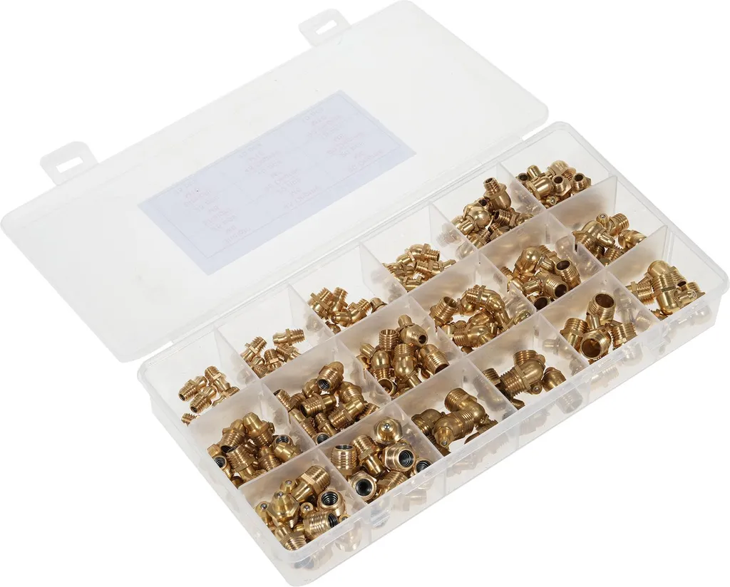 Graisseur en cuivre M6-M10 résistant, kit de 165 pièces multi-angles