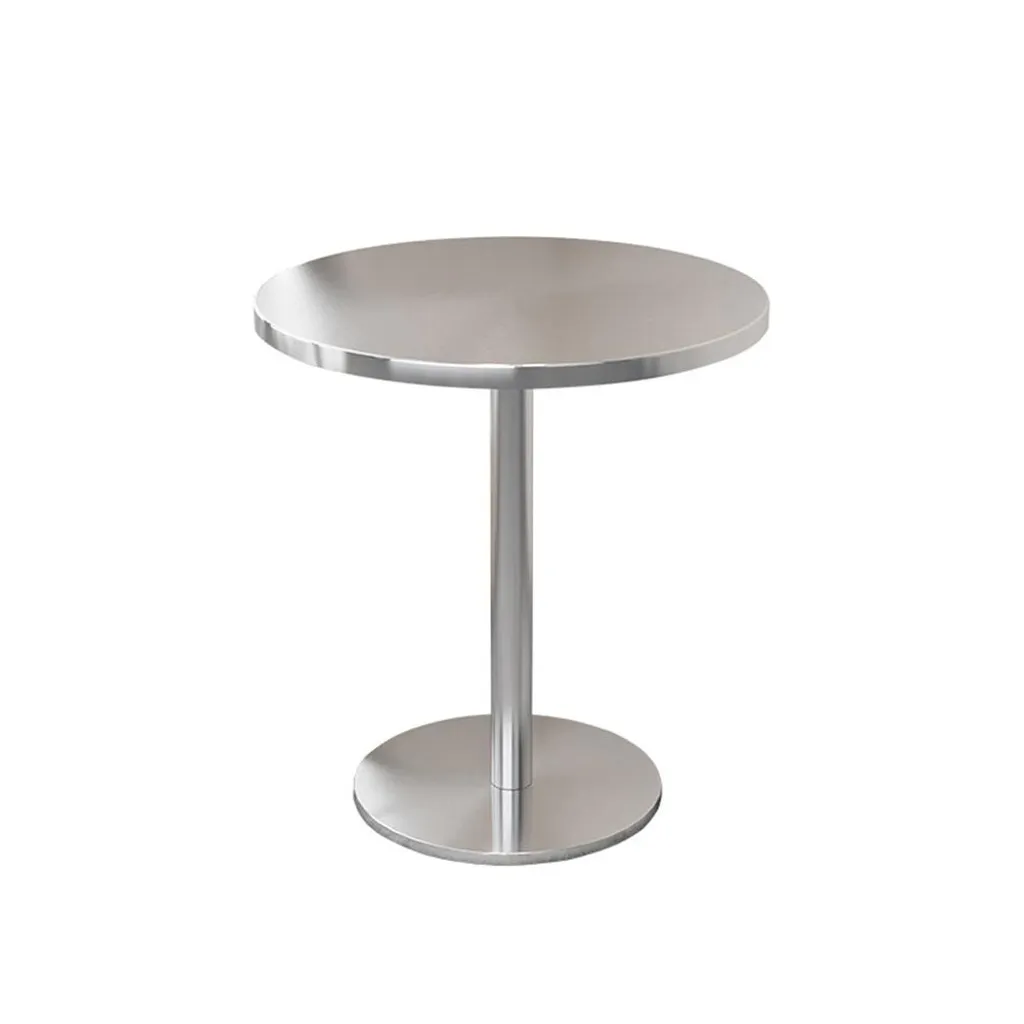 Table de salle à manger ronde en inox brossé 70x75cm durable BXG-HY70