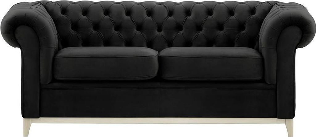 Dreisitzer-Sofa Chesterfield Wood-Velluto 20-white