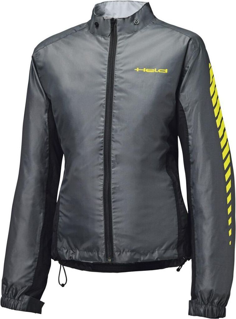 Held Wet Tour 2 Damen Regenjacke, dunkelgrau/schwarz/neon-gelb, L