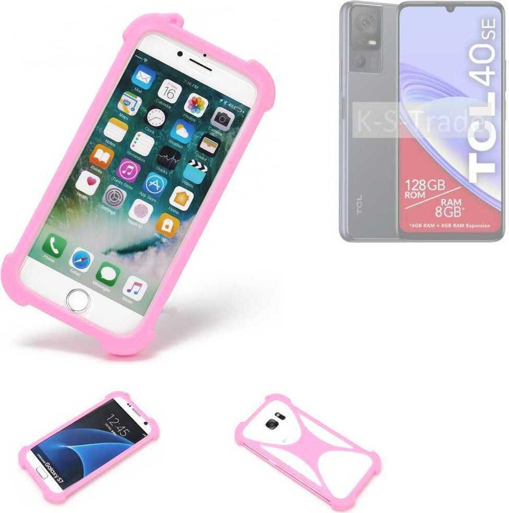 K-S-Trade Handy Hülle kompatibel mit TCL 40 SE Schutz Hülle Bumper Silikon Schutz Hülle Cover Case Silikoncase Silikonbumper TPU Softcase