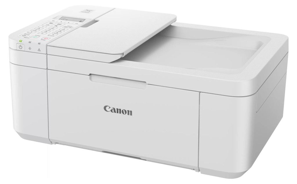 A white Canon PIXMA TR 4751i Multifunktionsdrucker is shown from a three-quarter front angle against a white background.