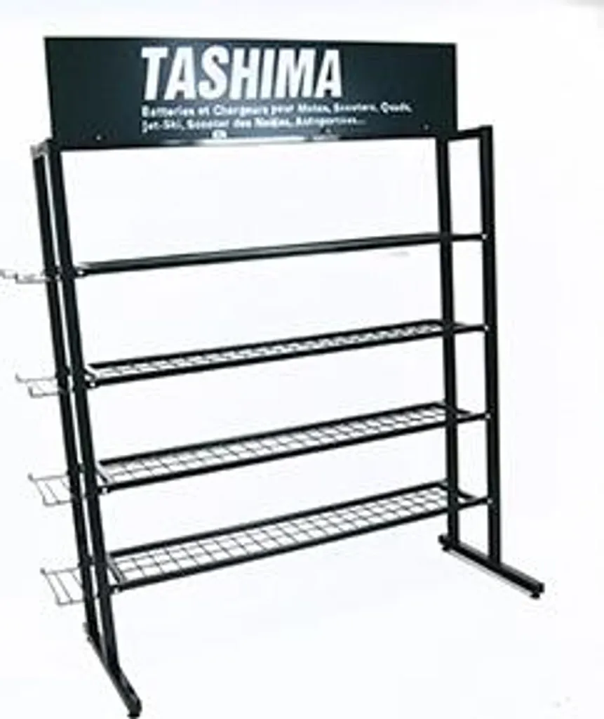 Grand Présentoir de Stockage Batteries - Capacité 50 Unités - H168cm