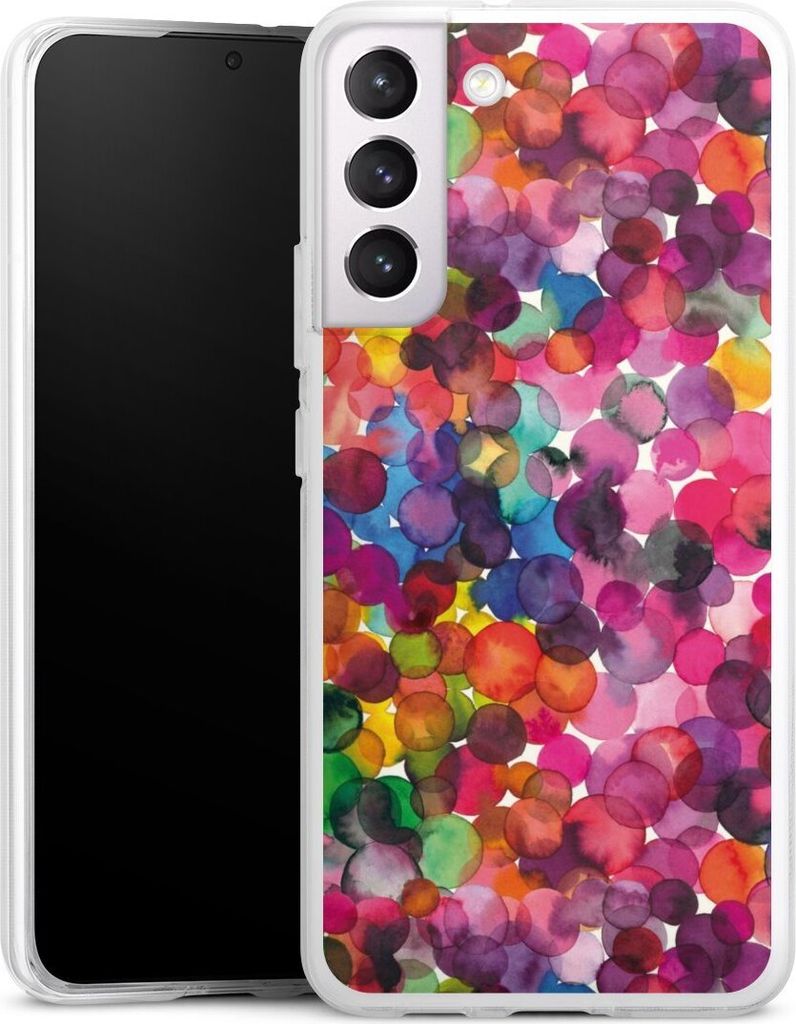 DeinDesign Handyhülle für Samsung Galaxy S22+ Silikon Hülle Case Smartphone Schutzhülle Punkte Wasserfarbe bunt