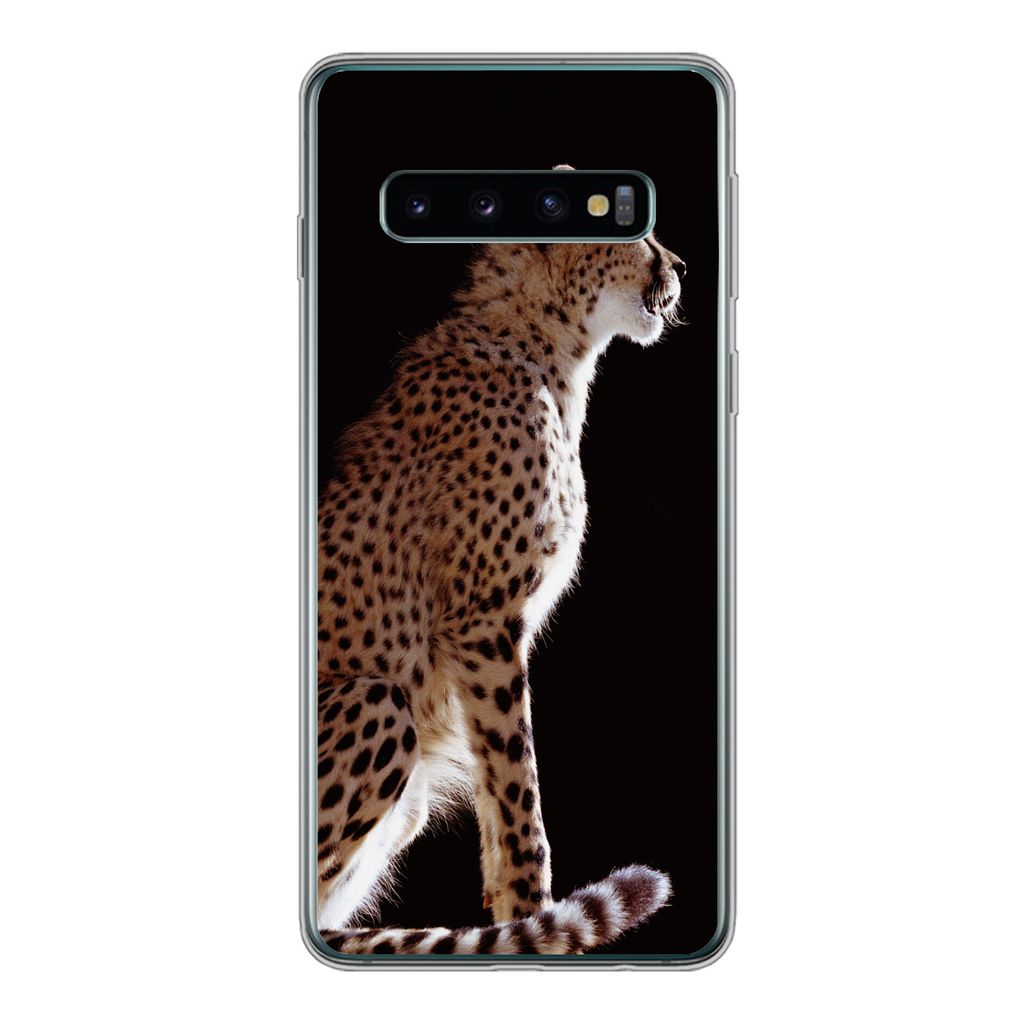 MuchoWow Handyhülle Schutzhülle Hülle für Samsung Galaxy S10 Gepard - Tiere - Licht Silikon Softcase Handy Hülle - Handytasche