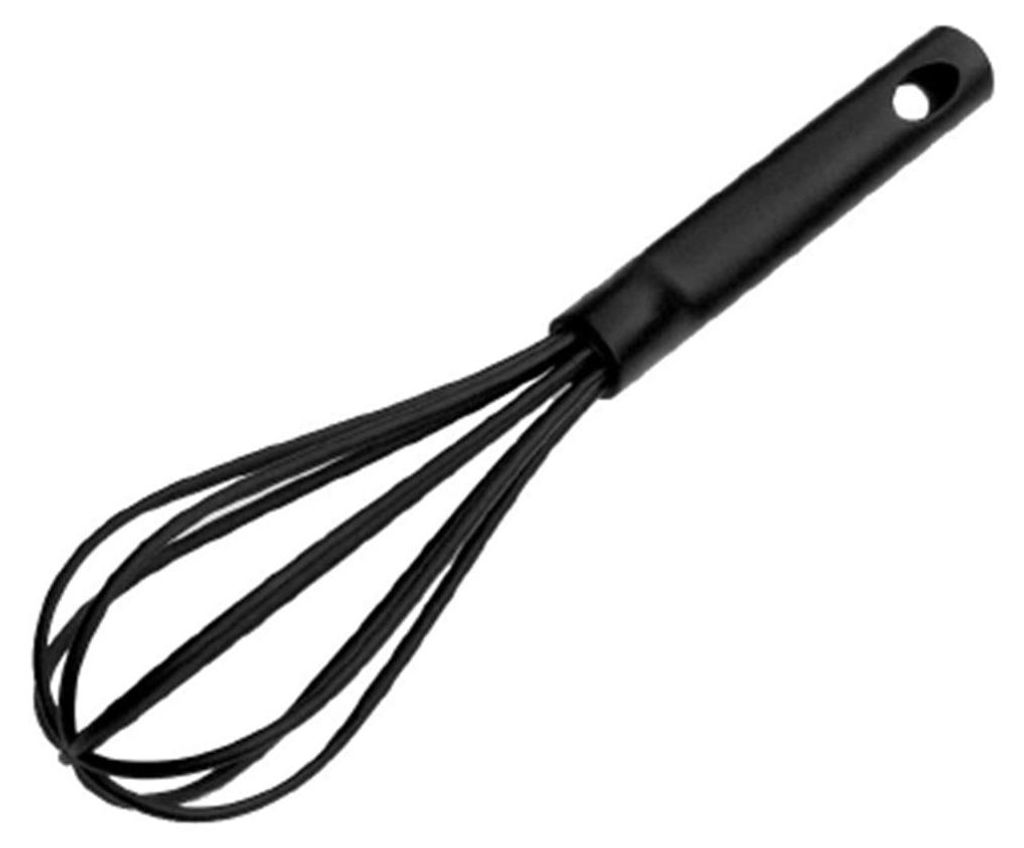 Brabantia Küchenhelfer Basic, Schaumschläger, Schneebesen, Rührbesen, Groß, Schwarz, 365140