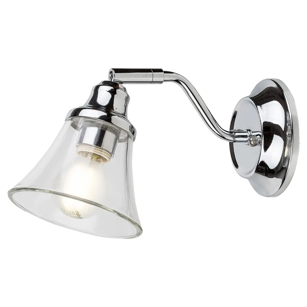 Applique Bagno Rabalux Antoine 3207 E14 IP44 - Vetro e Metallo Cromo