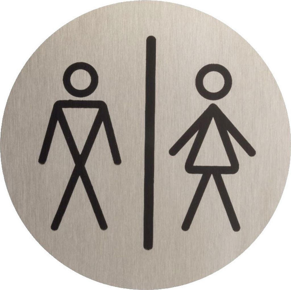 DOMINO WC Schild Selbstklebend 6,5 cm | Toilettenschilder Damen/Herren WC | Türschild Gäste | Idealer WC Aufkleber | Toiletten Schild | WC-Schild...