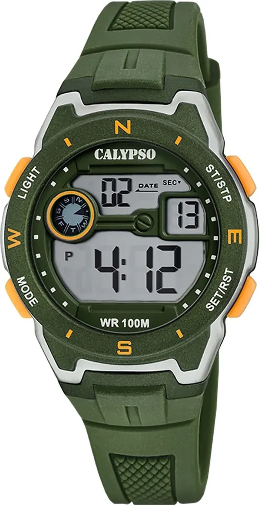 Montre Numérique Sport Calypso Homme K5853/2 Bracelet Caoutchouc Vert