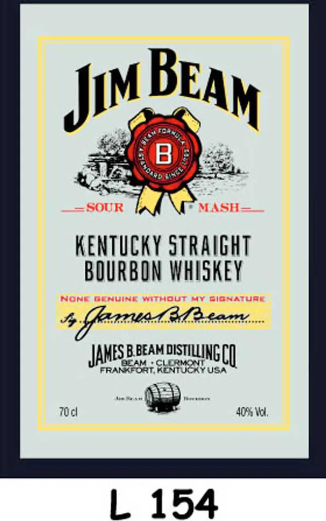 Specchio Pubblicitario Jim Beam Bourbon Whiskey - Design per Home Bar