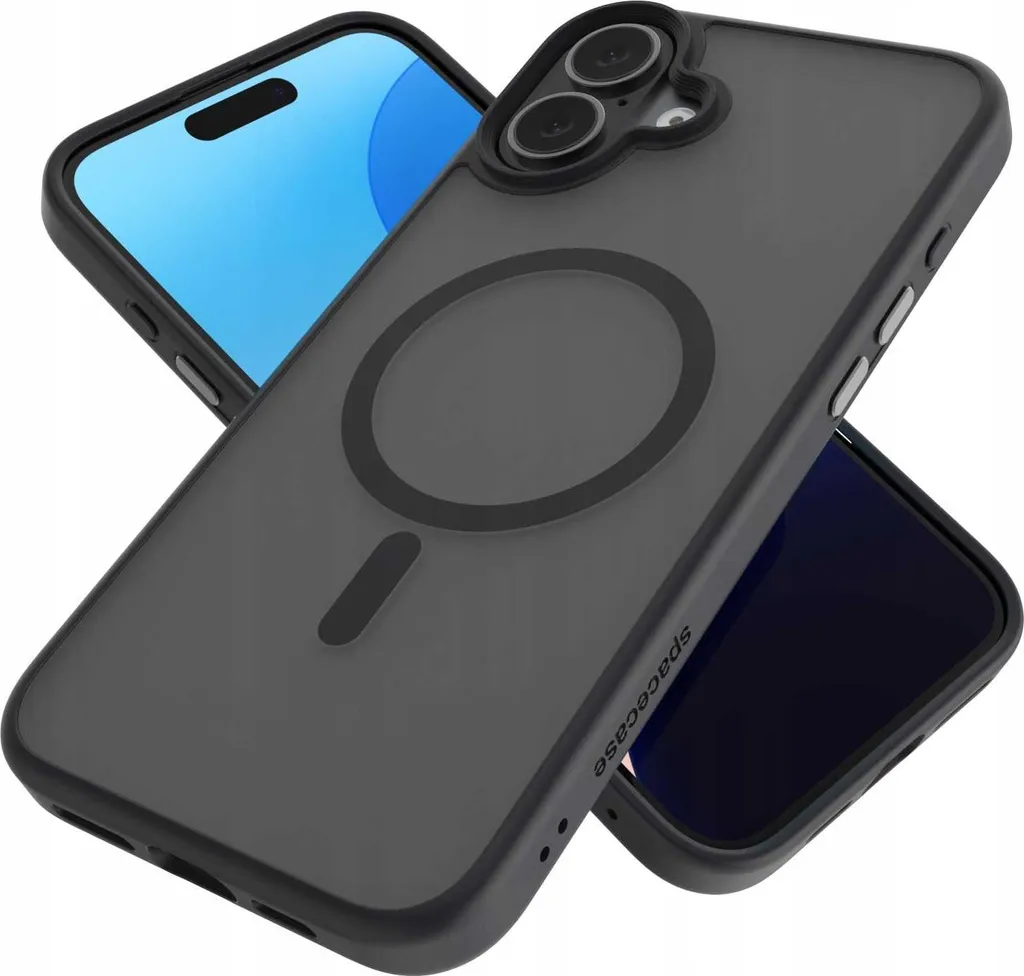 Coque iPhone 16 Plus noir Spacecase - Dos Anti-Rayures et Aimants Mag