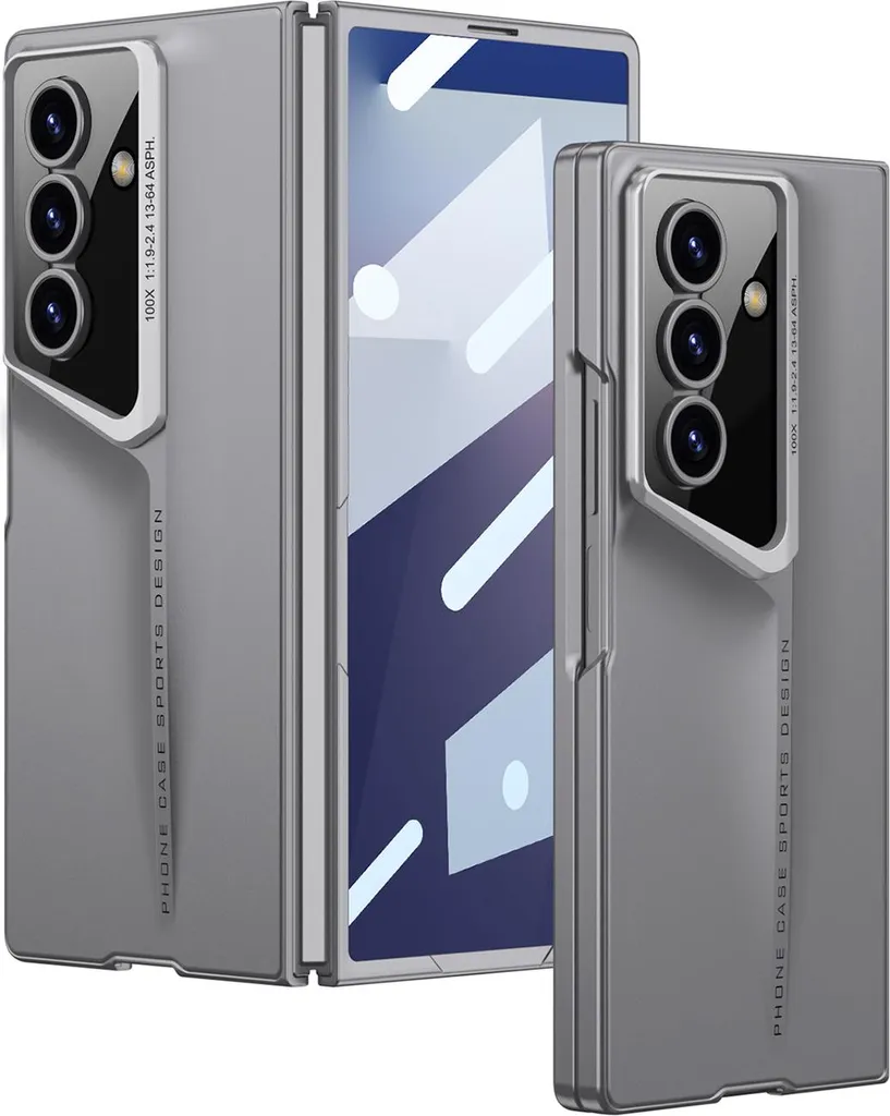 Custodia Samsung Z Fold 7 Grigio Matte | Sottile con Vetro Temperato
