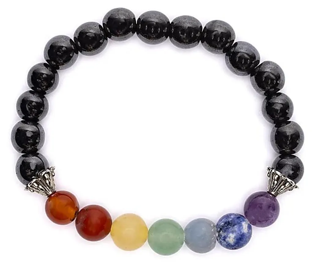 Bracelet Méditation Hématite et Chakras - Set de 3 pour Yoga et Stress
