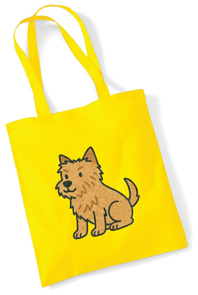 Huuraa Jutebeutel Norwich Terrier Comic Nori 10 Liter Yellow Baumwolle Tasche Geschenkidee