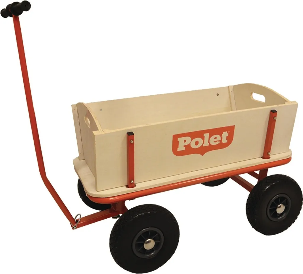 Chariot de jardinage à 4 roues PU 300 increvables avec cuve de 68L
