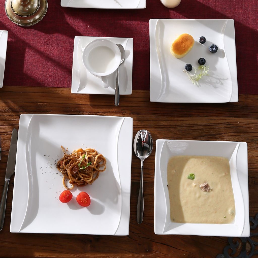 MALACASA, Serie Carina, 60 tlg. Cremeweiß Porzellan Produktbild 7