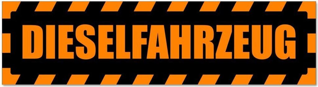 Kiwistar - Autoaufkleber - Orange - Schwarz - 30 x 8 cm - Dieselfahrzeug gestreift - Hinweis Aufkleber Sticker für Auto, Kfz, Fahrrad, PKW, LKW