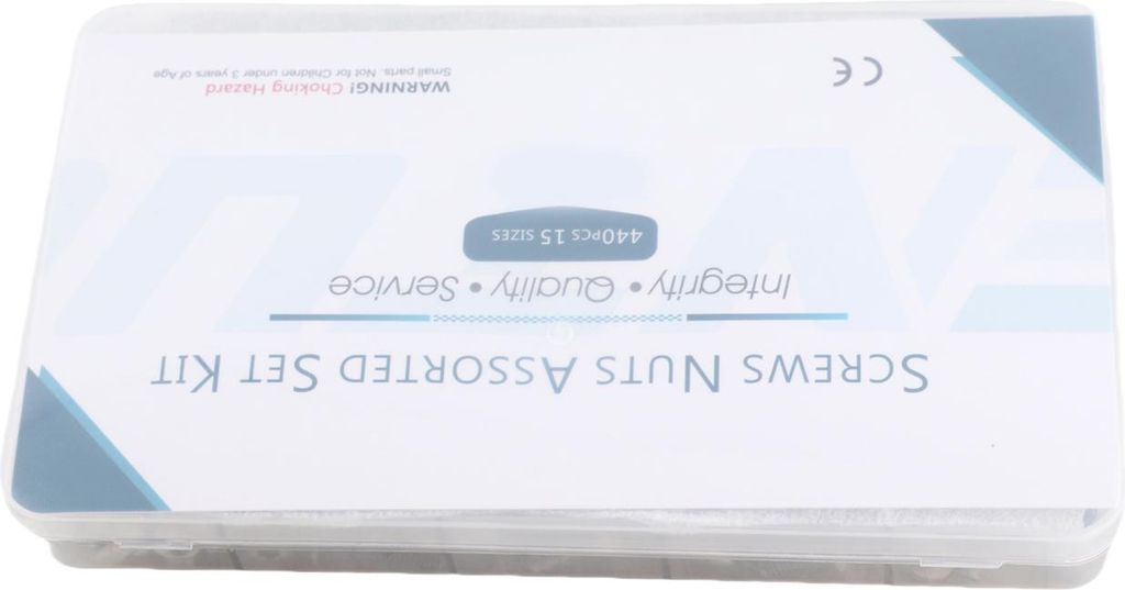 440-teiliges Set mit Muttern und Schrauben aus Edelstahl, Sortiment M3, M4, M5, tragbar