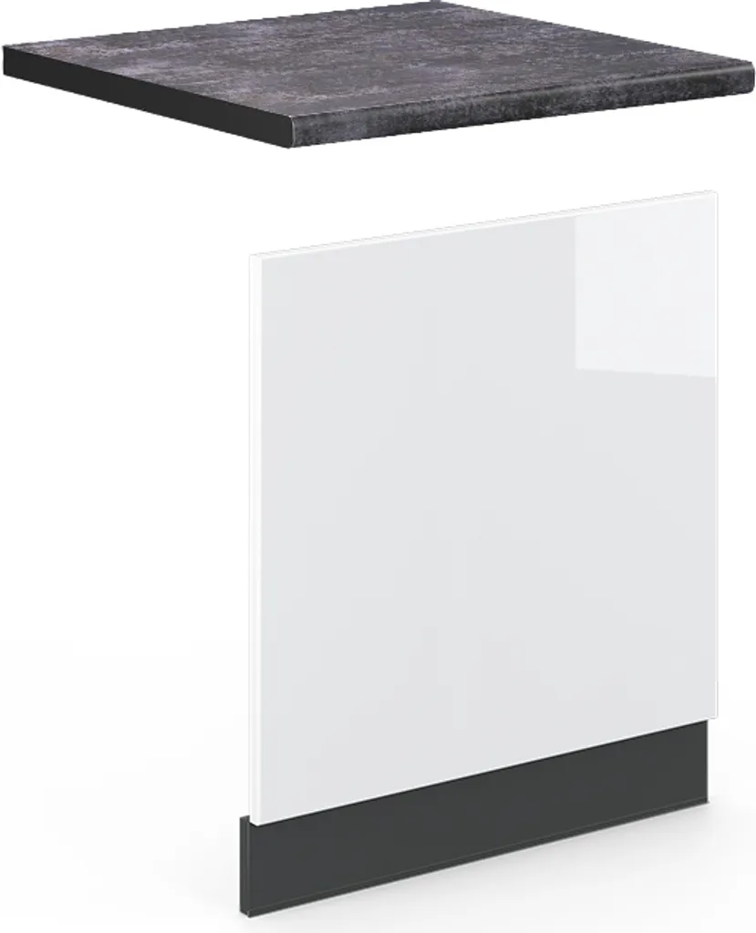 Vicco Pannello frontale Fame-Line, 60 cm , PT Antracite, Bianco lucido/Antracite