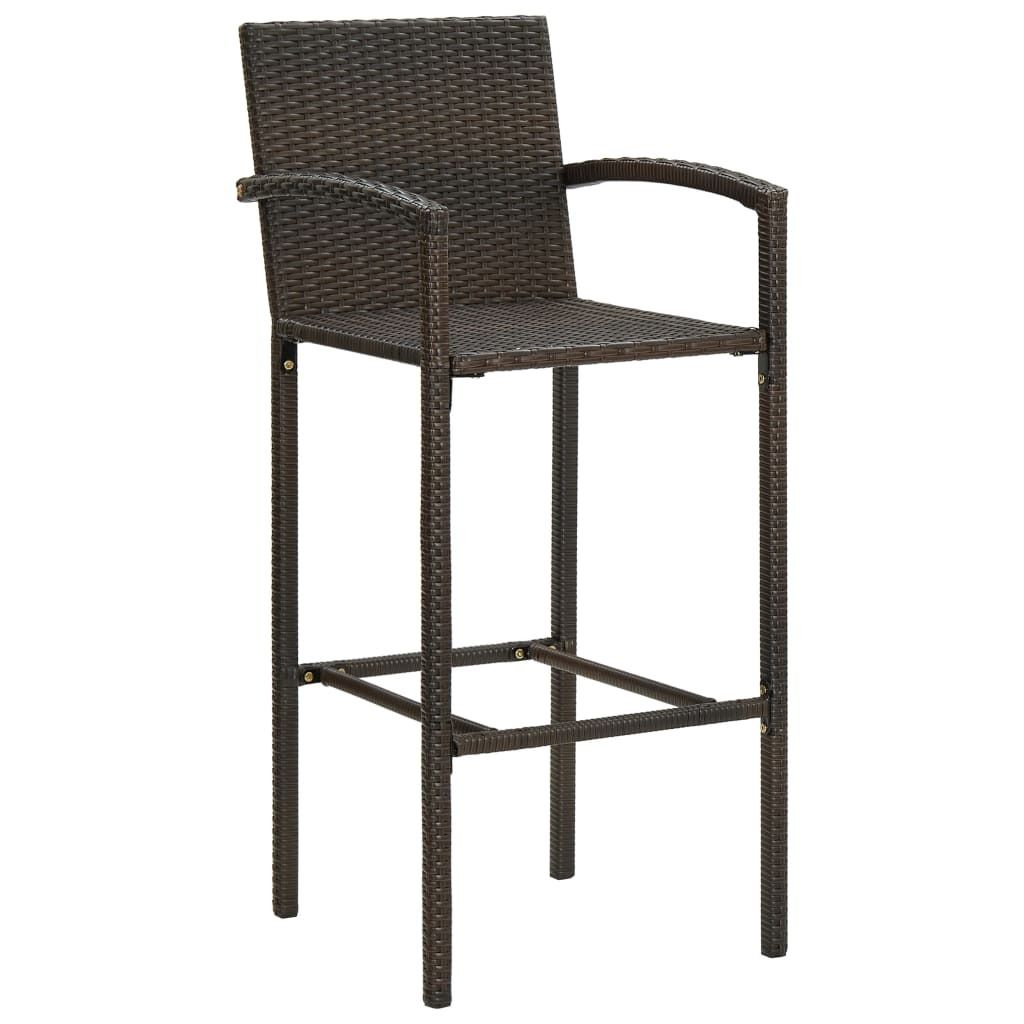 Sgabelli da Bar 4 pz Marroni in Polyrattan Immagine del prodotto 