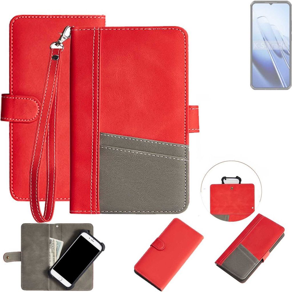 K-S-Trade Handy Schutzhülle für Oukitel WP52 Hülle Portemonnee Brieftasche Klapphülle Kartenfächer Flip Wallet Case Etui