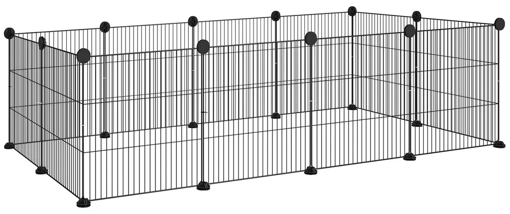 Barrière de sécurité pour lapin et petit chien 12 panneaux noirs